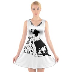 Dog Person V-neck Sleeveless Skater Dress