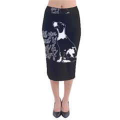 Dog Person Velvet Midi Pencil Skirt by Valentinaart