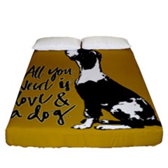 Dog Person Fitted Sheet (queen Size) by Valentinaart