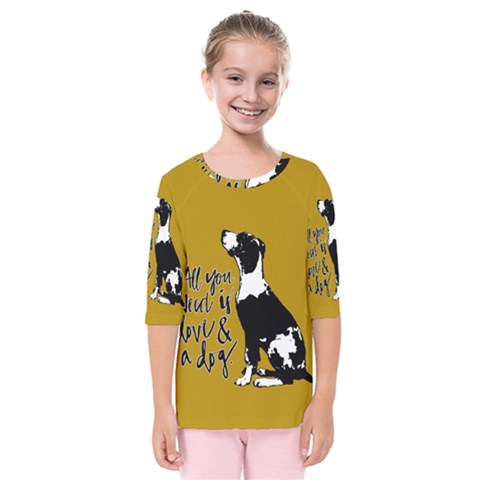 Dog Person Kids  Quarter Sleeve Raglan Tee by Valentinaart