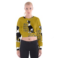 Dog Person Cropped Sweatshirt by Valentinaart