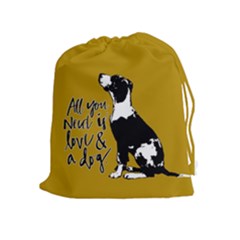 Dog Person Drawstring Pouches (extra Large) by Valentinaart