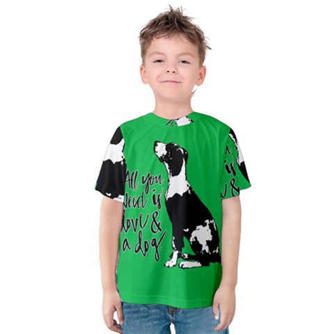 Dog Person Kids  Cotton Tee by Valentinaart