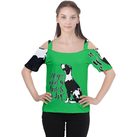 Dog Person Women s Cutout Shoulder Tee by Valentinaart