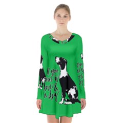 Dog Person Long Sleeve Velvet V-neck Dress