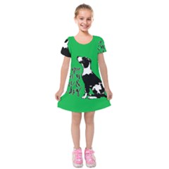 Dog Person Kids  Short Sleeve Velvet Dress