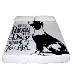 Dog Person Fitted Sheet (queen Size) by Valentinaart