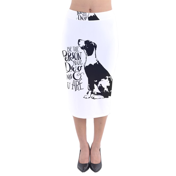 Dog person Velvet Midi Pencil Skirt