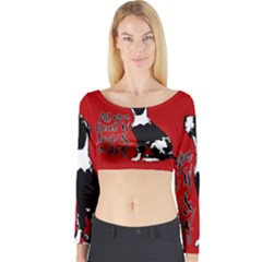 Dog Person Long Sleeve Crop Top by Valentinaart