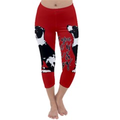 Dog Person Capri Winter Leggings  by Valentinaart