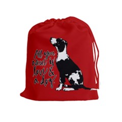 Dog Person Drawstring Pouches (extra Large) by Valentinaart