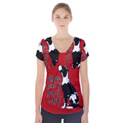 Dog Person Short Sleeve Front Detail Top by Valentinaart