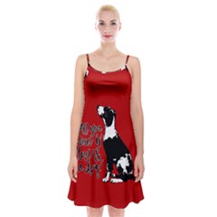 Dog Person Spaghetti Strap Velvet Dress by Valentinaart