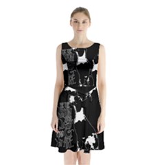 Dog Person Sleeveless Chiffon Waist Tie Dress