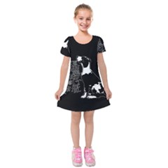 Dog Person Kids  Short Sleeve Velvet Dress by Valentinaart