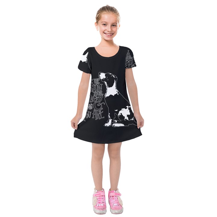 Dog person Kids  Short Sleeve Velvet Dress