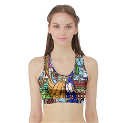 Happily Ever After 1   Beauty And The Beast Sports Bra With Border