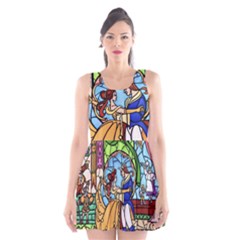 Happily Ever After 1   Beauty And The Beast Scoop Neck Skater Dress by storybeth