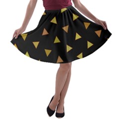 Shapes Abstract Triangles Pattern A-line Skater Skirt