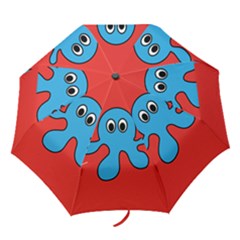 Creature Forms Funny Monster Comic Folding Umbrellas by Nexatart