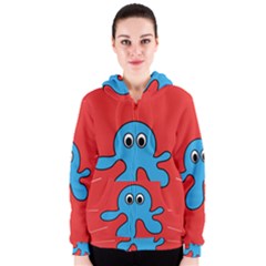 Creature Forms Funny Monster Comic Women s Zipper Hoodie by Nexatart