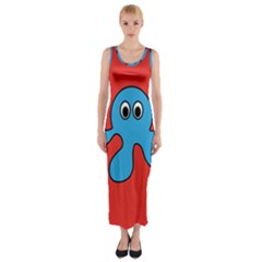 Creature Forms Funny Monster Comic Fitted Maxi Dress by Nexatart