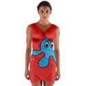 Creature Forms Funny Monster Comic Wrap Front Bodycon Dress View1