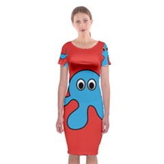 Creature Forms Funny Monster Comic Classic Short Sleeve Midi Dress by Nexatart