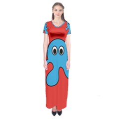 Creature Forms Funny Monster Comic Short Sleeve Maxi Dress by Nexatart