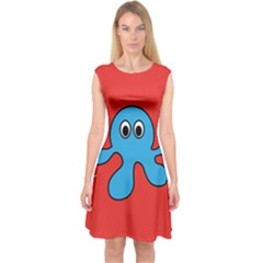 Creature Forms Funny Monster Comic Capsleeve Midi Dress by Nexatart