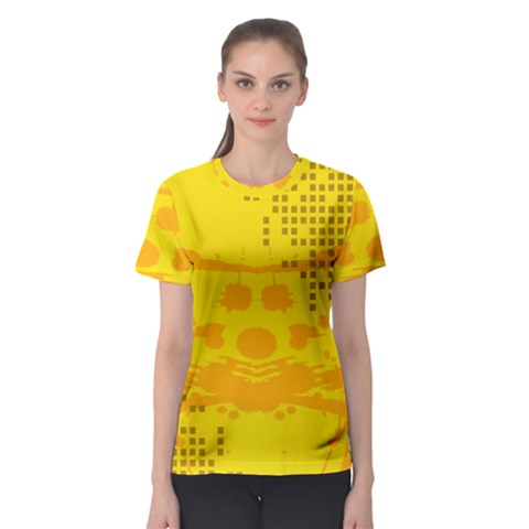 Texture Yellow Abstract Background Women s Sport Mesh Tee by Nexatart