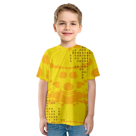 Texture Yellow Abstract Background Kids  Sport Mesh Tee by Nexatart