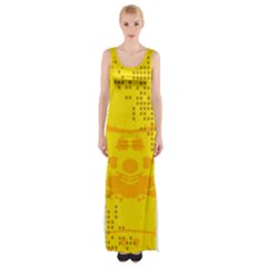 Texture Yellow Abstract Background Maxi Thigh Split Dress by Nexatart