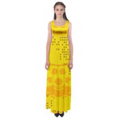 Texture Yellow Abstract Background Empire Waist Maxi Dress by Nexatart