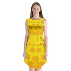 Texture Yellow Abstract Background Sleeveless Chiffon Dress  