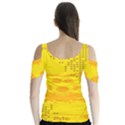 Texture Yellow Abstract Background Butterfly Sleeve Cutout Tee  View2