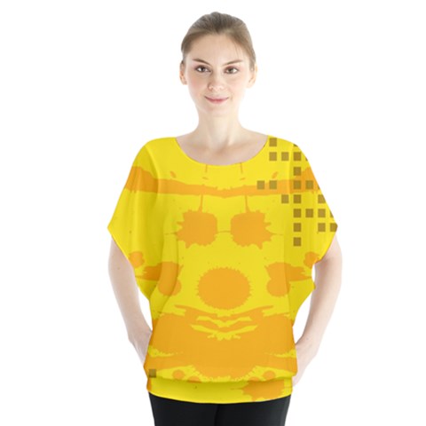 Texture Yellow Abstract Background Blouse by Nexatart