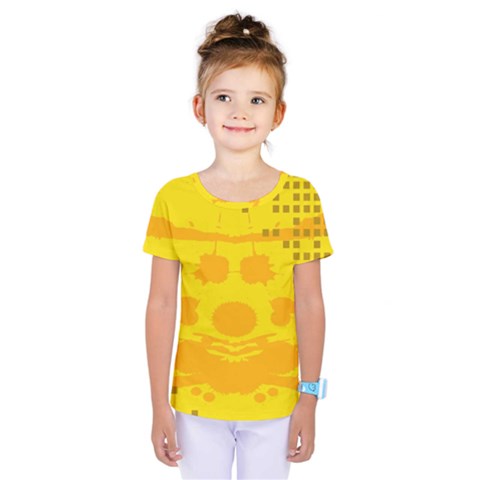 Texture Yellow Abstract Background Kids  One Piece Tee by Nexatart