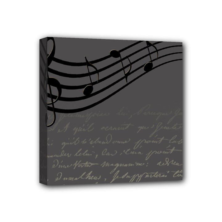 Music Clef Background Texture Mini Canvas 4  x 4 