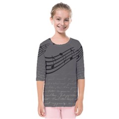 Music Clef Background Texture Kids  Quarter Sleeve Raglan Tee