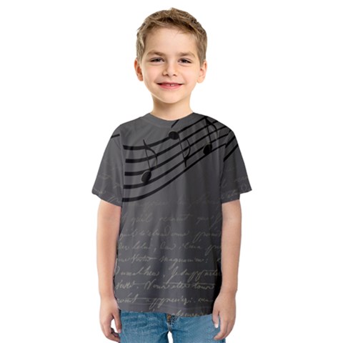 Music Clef Background Texture Kids  Sport Mesh Tee by Nexatart