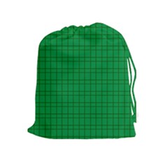 Pattern Green Background Lines Drawstring Pouches (extra Large)