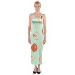 Apple Fruit Background Food Fitted Maxi Dress by Nexatart