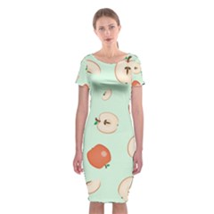 Apple Fruit Background Food Classic Short Sleeve Midi Dress by Nexatart