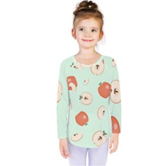 Apple Fruit Background Food Kids  Long Sleeve Tee