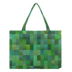 Green Blocks Pattern Backdrop Medium Tote Bag