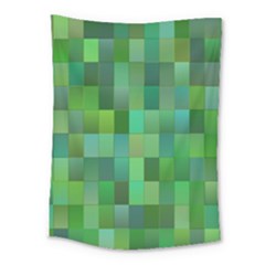 Green Blocks Pattern Backdrop Medium Tapestry