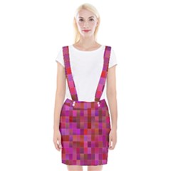 Shapes Abstract Pink Suspender Skirt