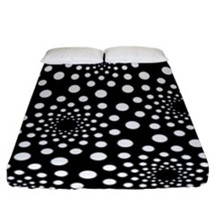 Dot Dots Round Black And White Fitted Sheet (california King Size) by Nexatart