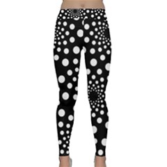 Dot Dots Round Black And White Classic Yoga Leggings by Nexatart